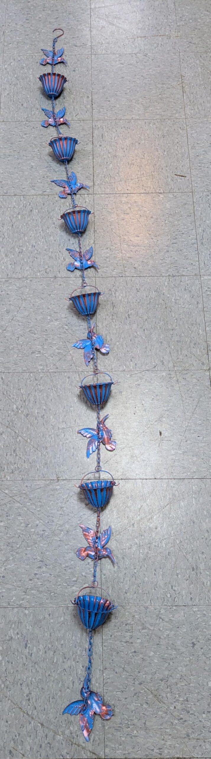 7.9ft Rain Chains for Gutters Outside, Garden Drainage & Eaves | Rain Catcher Chain with 7 Metal Cups & Hummingbird Decor, Adjustable Rain Catcher Chain Replacement Downspout for Gutters customer photo 1