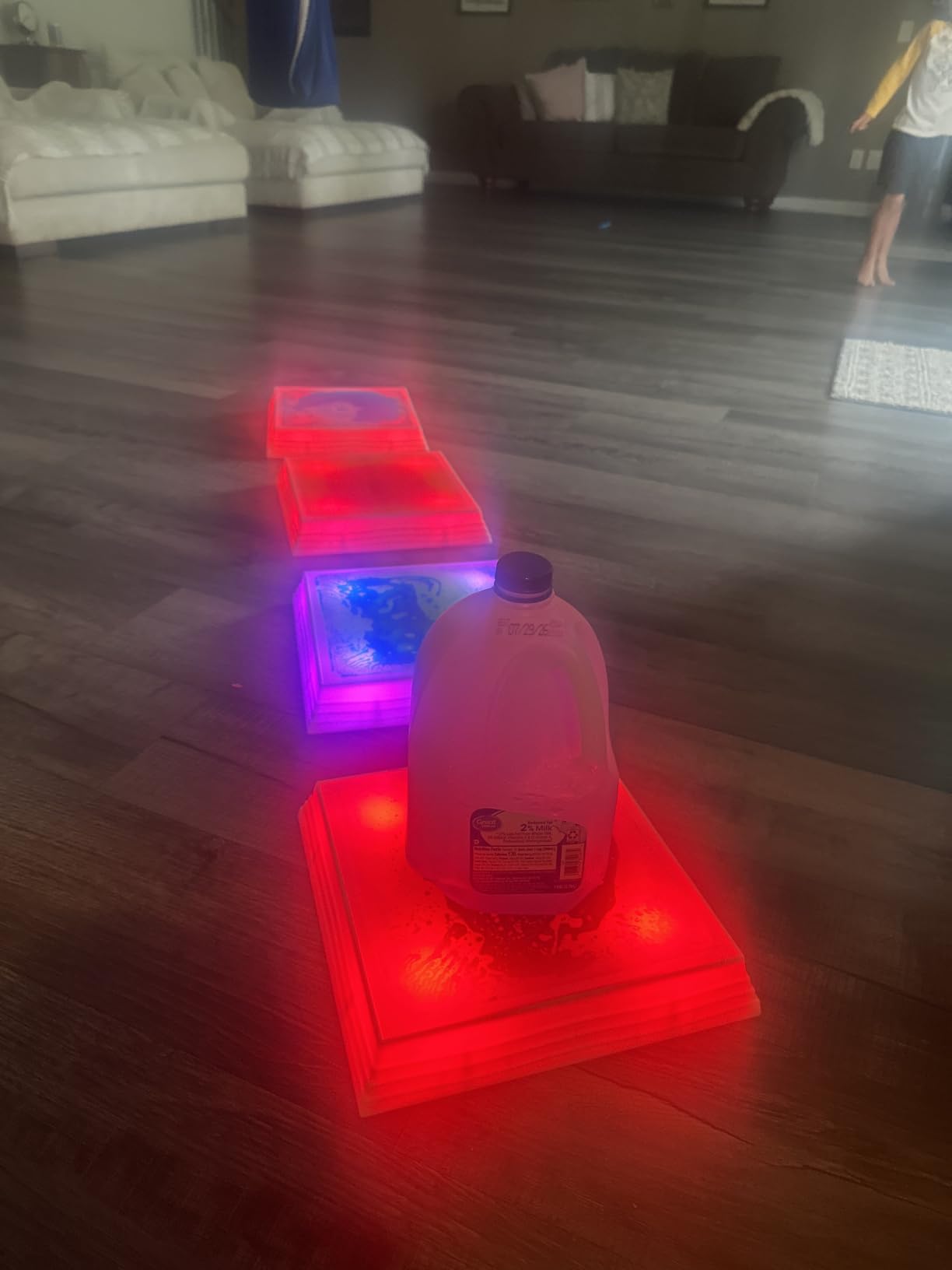 Onyoloy Light Up Sensory Floor Tiles for Kids - 12x12 Inch Liquid Play Mat | with 7 Color Changing LED Non-Slip Puzzle Mat for Home/Classroom, Great Autism Sensory Toys for Toddlers Ages 3-7 (Set of 6) customer photo 1