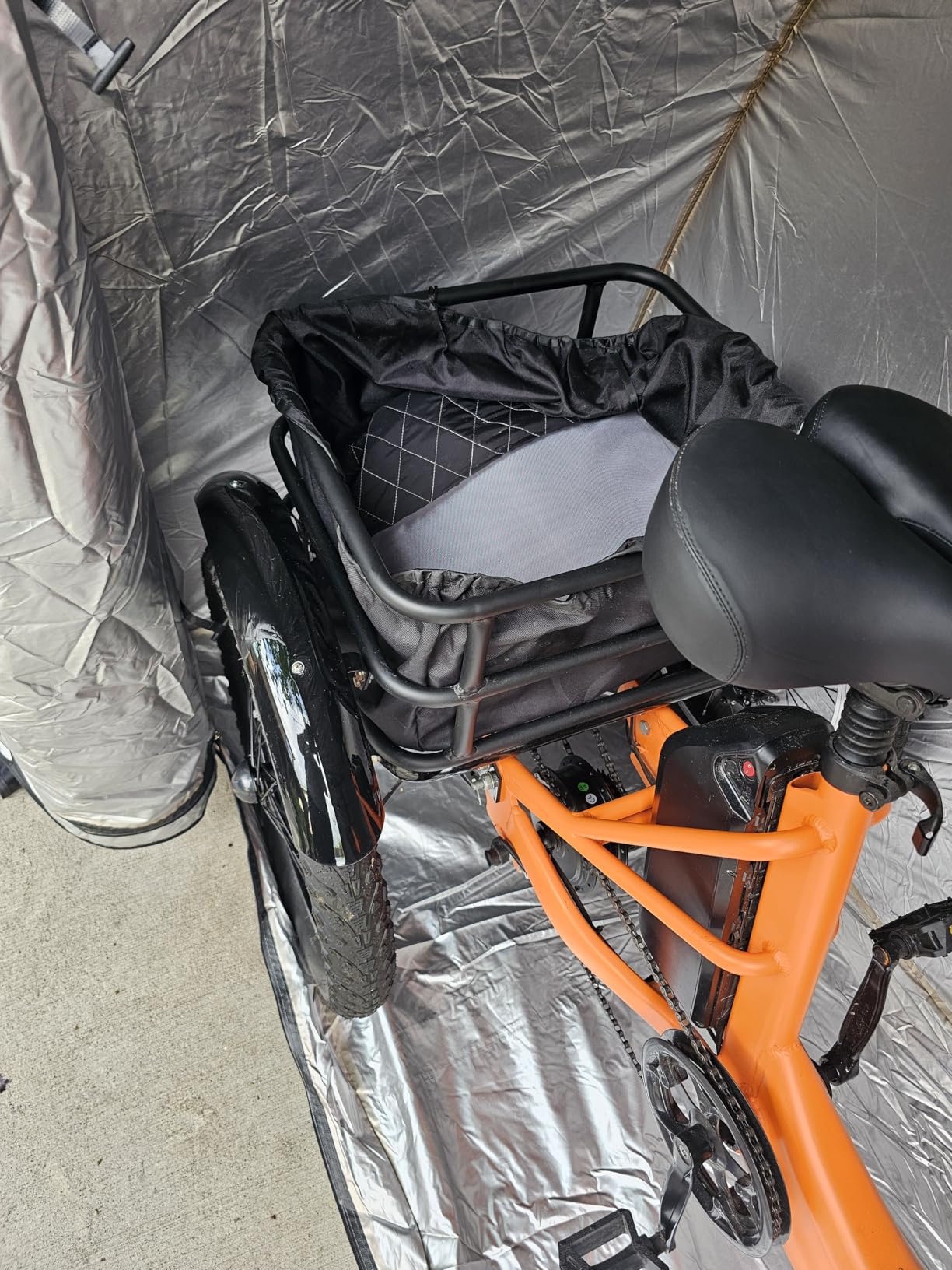 Upgraded Bike Tent with Rain Cover, Outdoor Storage Shed for 2-3 Bikes | 210D Oxford Fabric PU4000 Waterproof, Bike Shed/Bike Cover for Motorcycles, Garden Tools, Lawn Mower customer photo 1