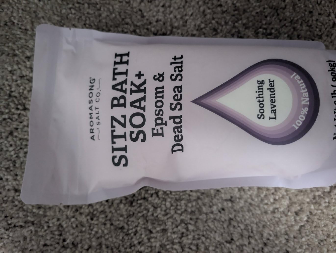 Aromasong Sitz Bath Soak 2lb - Sitz Bath Salt for Hemorrhoid & Postpartum Care - Dead Sea & Epsom Salt Soak with Lavender, Chamomile & Tea Tree - Natural Sitz Bath Salts - Made in USA customer photo 2
