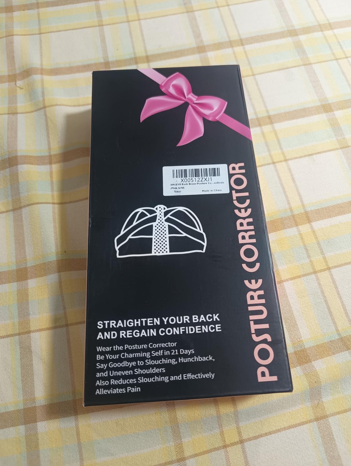 WNIEYO Back Brace Posture Corrector for Women Shoulder Straightener for Upper and Lower Back Pain Improving Postura Support Belt for Scoliosis (Pink,S/M) customer photo 1