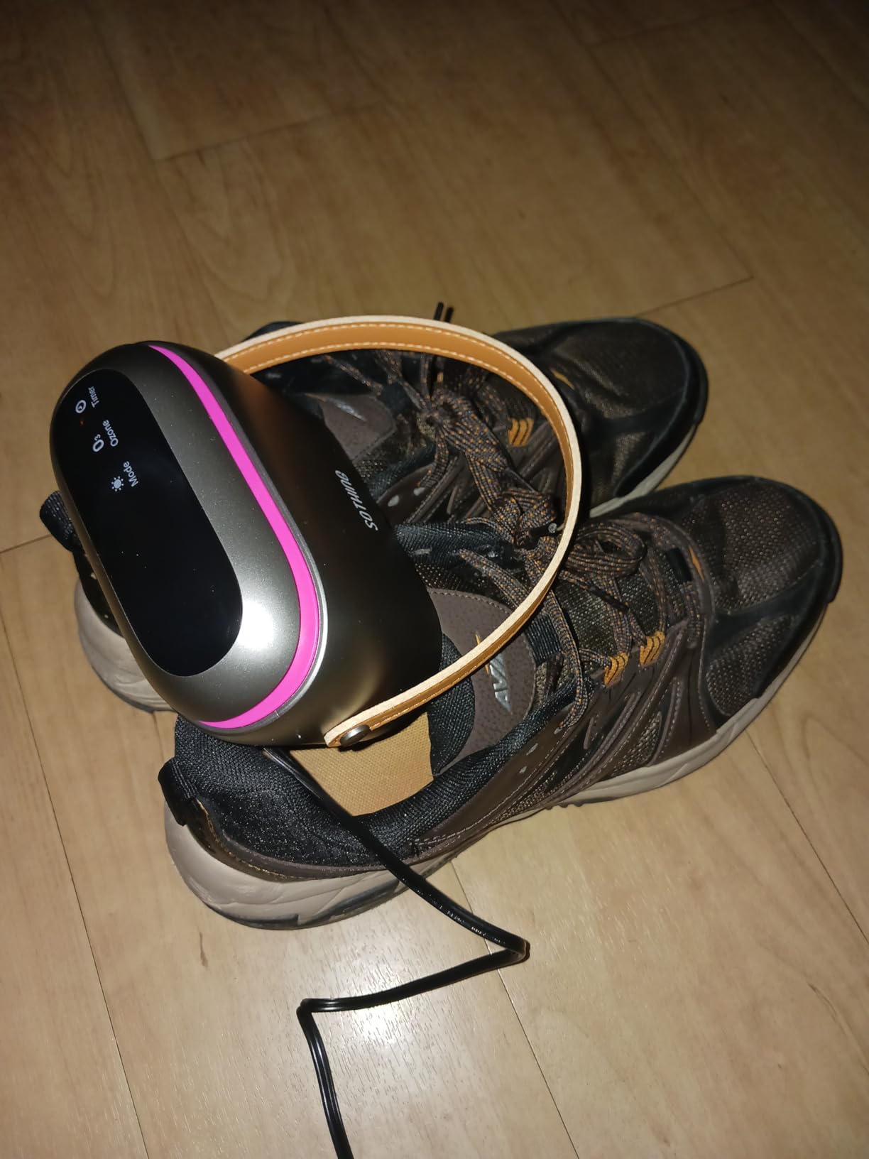 SOTHING Boot Dryer, Portable Shoe Dryer for Sneakers, Ozone Deodorizer, Retractable Hoses, 95W Rapid Drying, 3 Heat Levels, LED Touch Panel, 1-9H Timer, for Work Boots, Soccer Cleats, Gloves customer photo 1