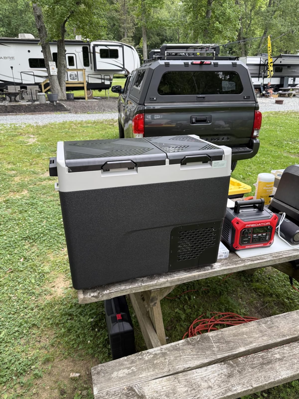 Feelfunn 12 Volt Refrigerator Car Fridge 50QT Dual Zone Electric Cooler | -4℉~68℉ Car Refrigerator 12V Cooler, 15-Min Fast Cooling, 12/24V DC 100-240V AC Portable Freezer for Travel Camping RV Home customer photo 1