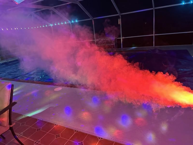 1200W Fog Machine, Smoke Machine Fog with Disco Ball Lights, 6000CFM with 13-Color LED Effects, Wired And Wireless Remote Controls, Ideal for Indoor, Outdoor, Wedding, Parties, and Halloween customer photo 2