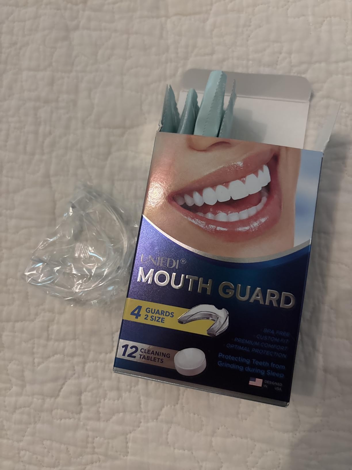 Mouth Guard for Grinding & Clenching Teeth at Night, Sleeping Mouthguard | 4PCS Bite Guard, Moldable Custom-Fit Night Guards for Adults with 12 Cleaning Tablets, Designed for Bruxism customer photo 2