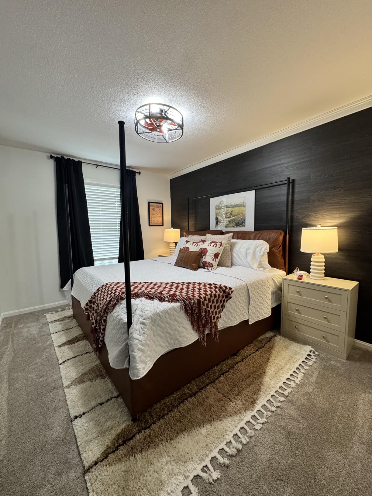 SAMTRA King Canopy Bed Frame Brown customer photo 1