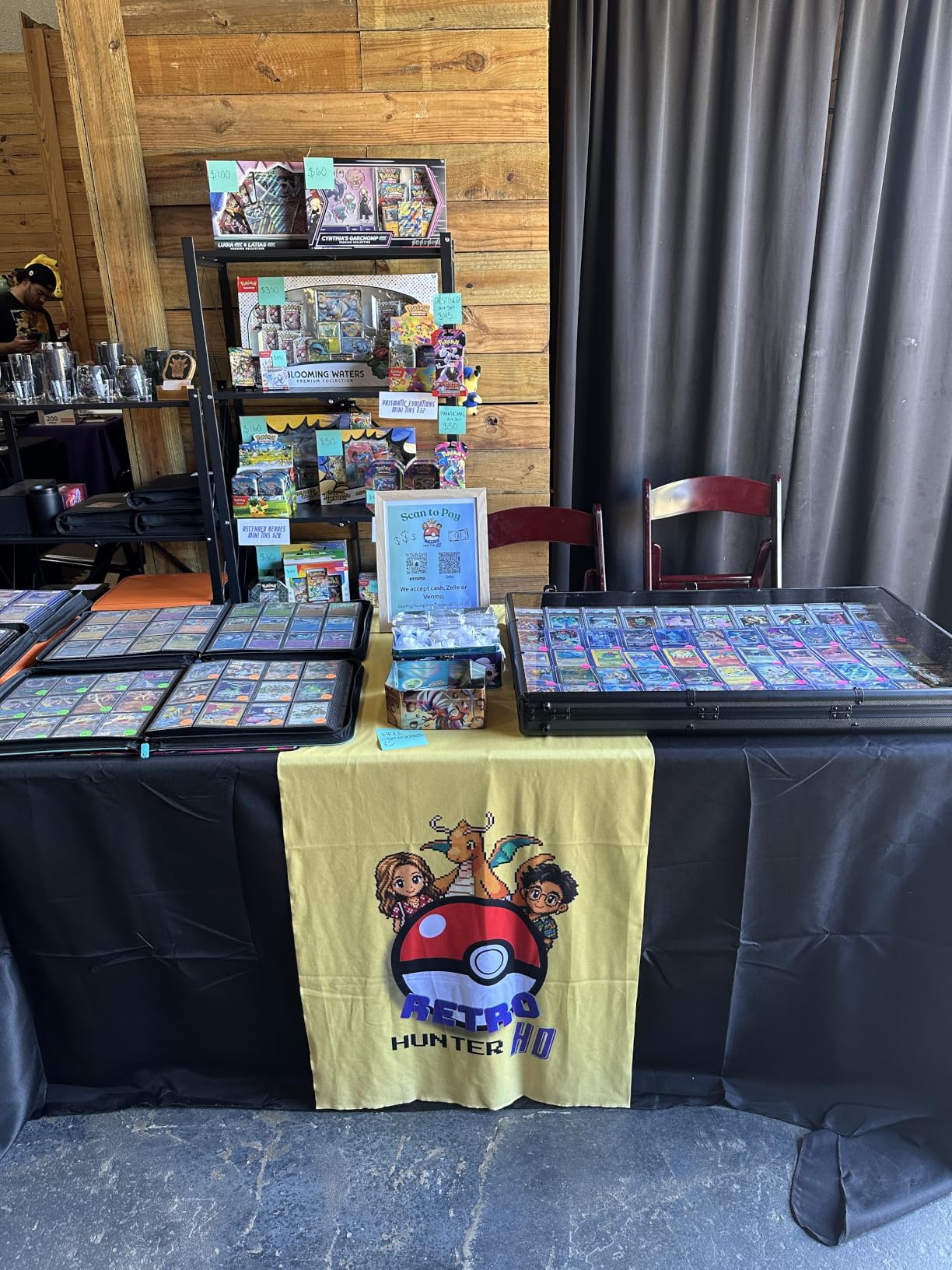 Trade Show Display Case - Large Aluminum Locking Tabletop Showcase | 34 x 22, for Trading Cards, Sports Cards, TCG - Lightweight & Portable for Exhibitions, Conventions, and Collectibles, Black customer photo 1