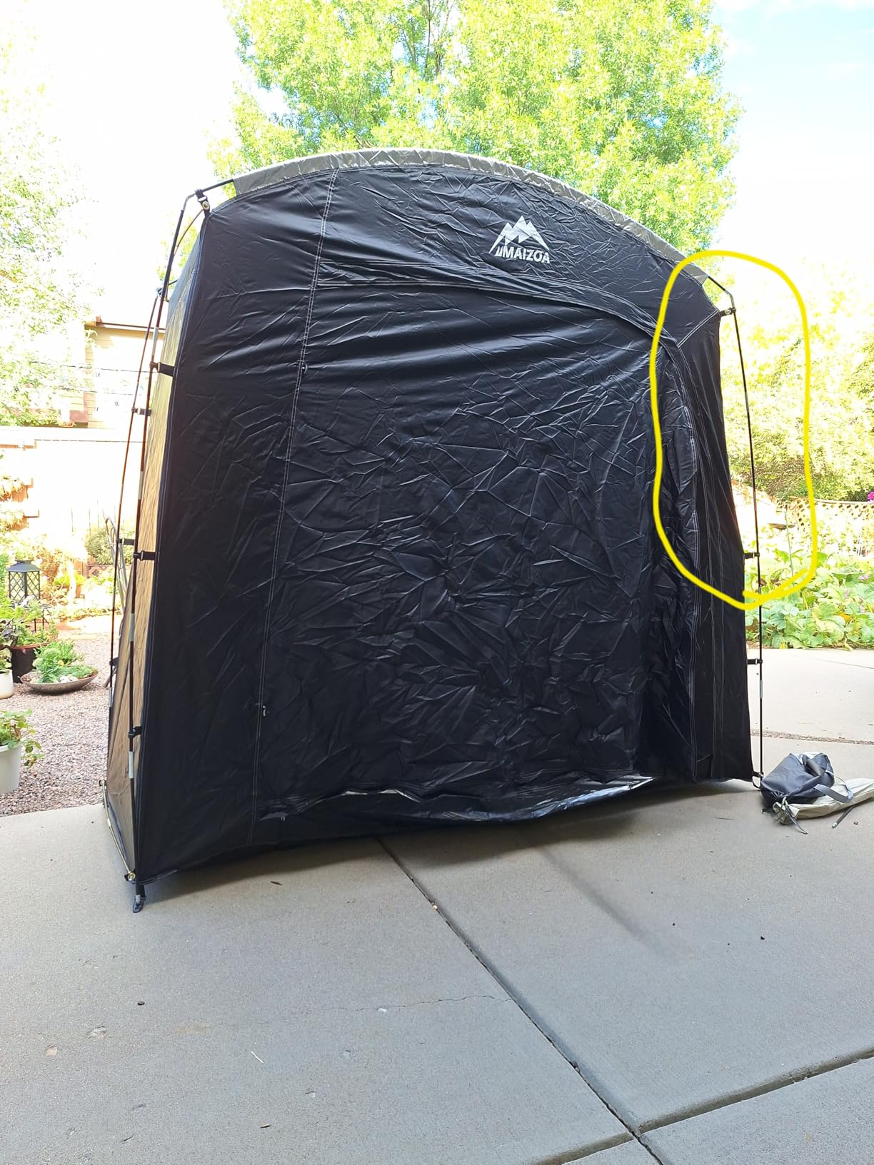 Bike Storage Tent, 98 * 59 * 79 in, Outdoor Portable Storage Tent | 210D Oxford Cloth PU4000mm Waterproof Fabric, Storage Shed for 2-4-6 bike, Motorcycles, Garden Tools, Lawn Mower, Various Tools customer photo 2