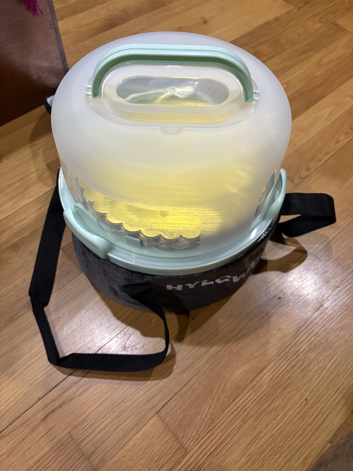 Cake Carrier With Lid And Handle, Bpa-Free Cake Holder With Lid For 10 Inch Round Cake Carrier With 10 pcs Round Golden Cake Boards And Portable Insulated Bag (White) customer photo 1