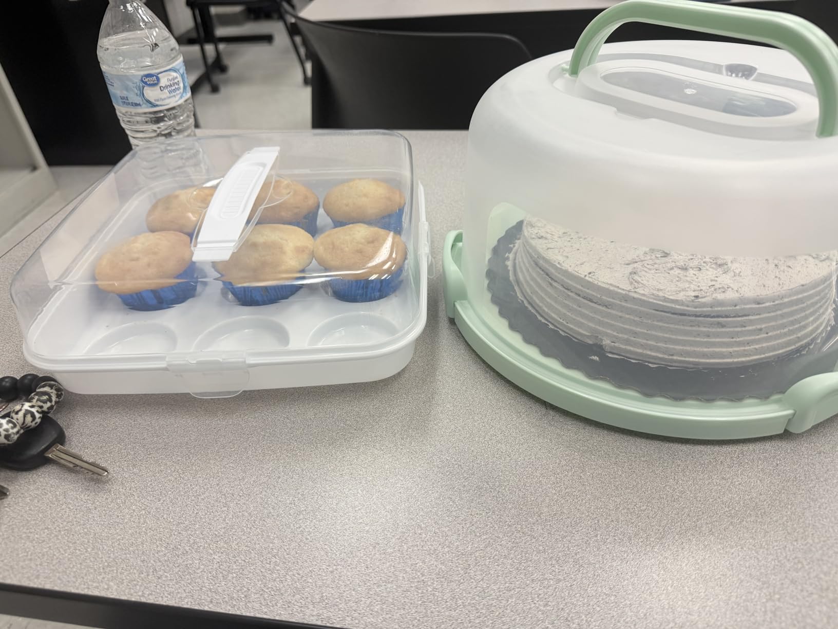 Cake Carrier With Lid And Handle, Bpa-Free Cake Holder With Lid For 10 Inch Round Cake Carrier With 10 pcs Round Golden Cake Boards And Portable Insulated Bag (White) customer photo 2