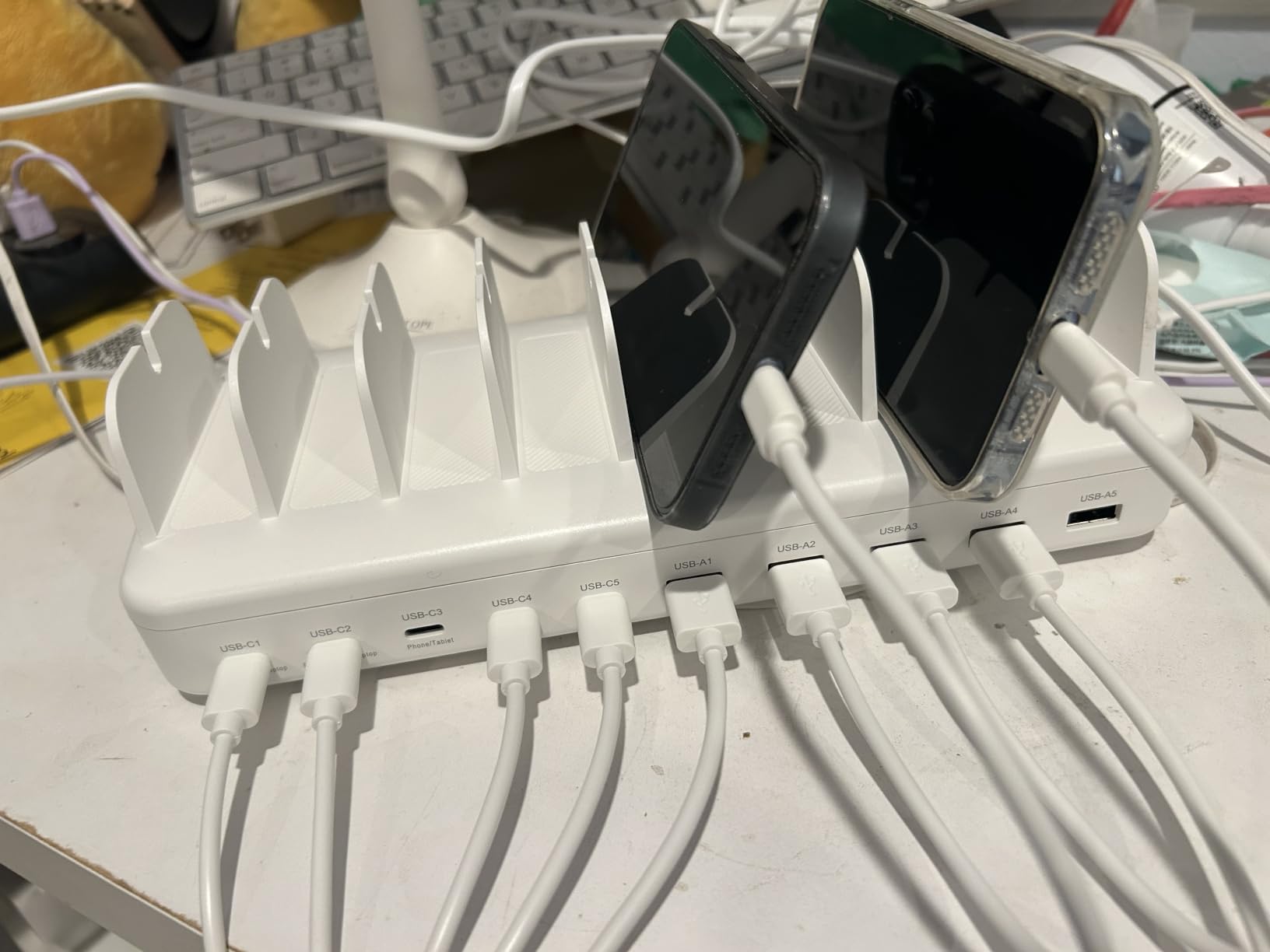 510W Fast Charging Station for Multiple Devices, 10 Port USB C Charger Station with Flame-Retardant Material & 8 Cables for iPhone, Android, iPad, Tablets, Family Office Desk Charging Dock Organizer customer photo 2