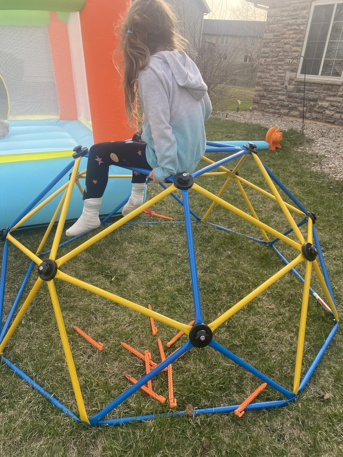 Zupapa Monkey Bars Climbing Dome with Hammock - Sturdy & Portable Jungle Gym for Kids, Backyard Playset customer photo 2