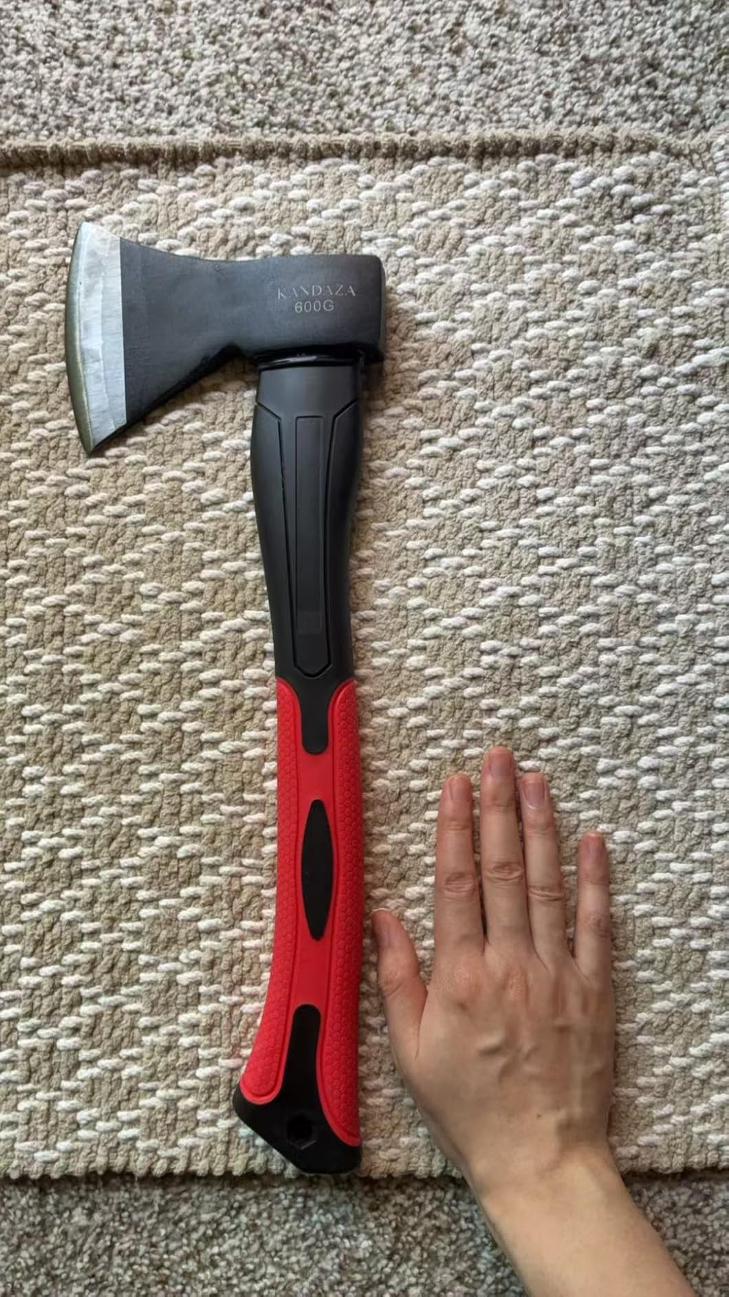 15 Inch Camping Hatchet Axe for Kindling & Wood Chopping | Forged Carbon Steel Head, Shock-Absorbing Fiberglass Handle with Non-Slip Grip, for Camping, Hiking & Yard Work customer photo 2