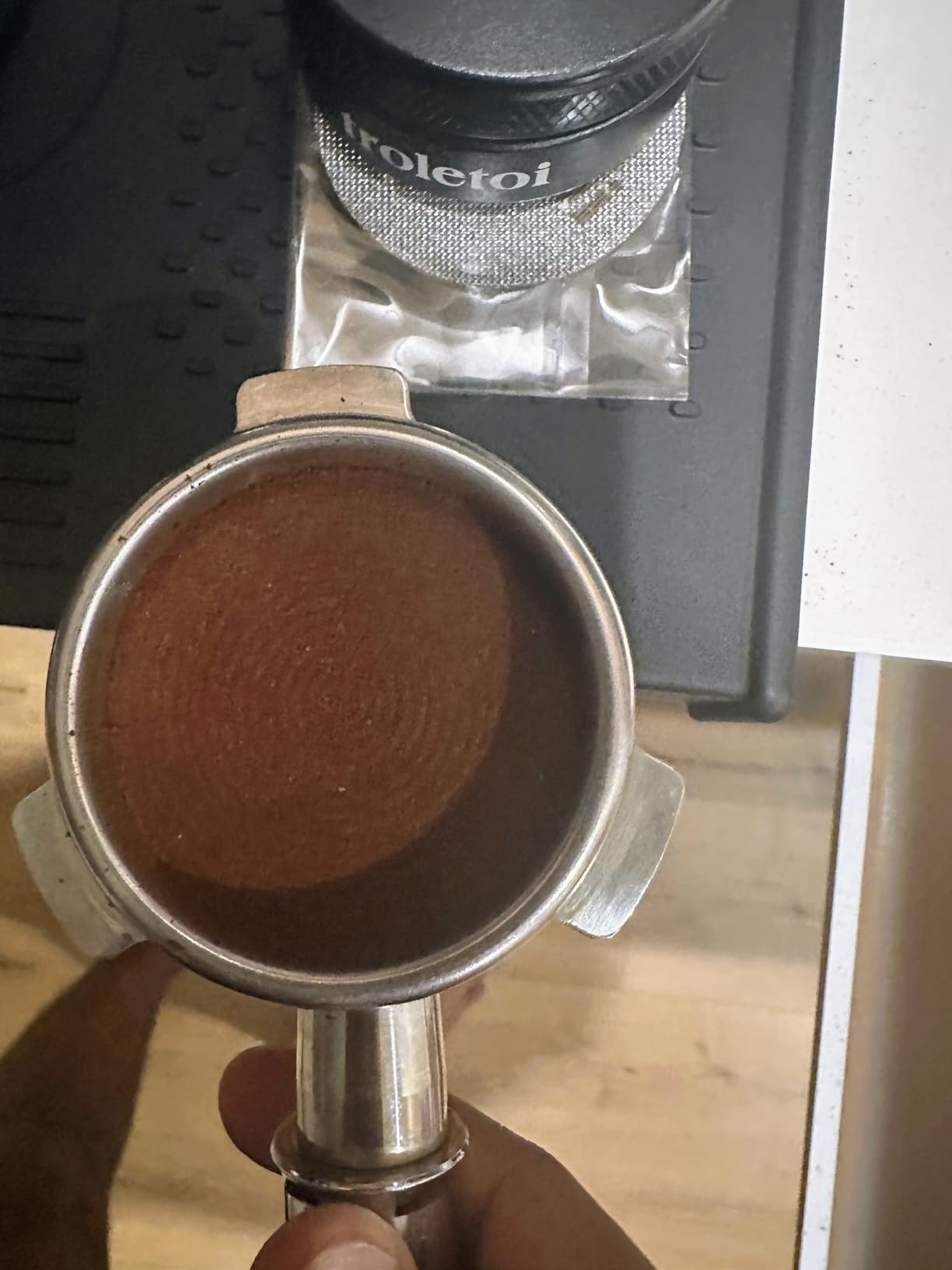 7 PCS Espresso Accessories Kit: 53.3mm Espresso Tamper, Coffee Distributor, Puck Screen, Dosing Funnel and WDT Tool, Espresso Tools Set Fits Breville 54mm Espresso Machines and Portafilters customer photo 2