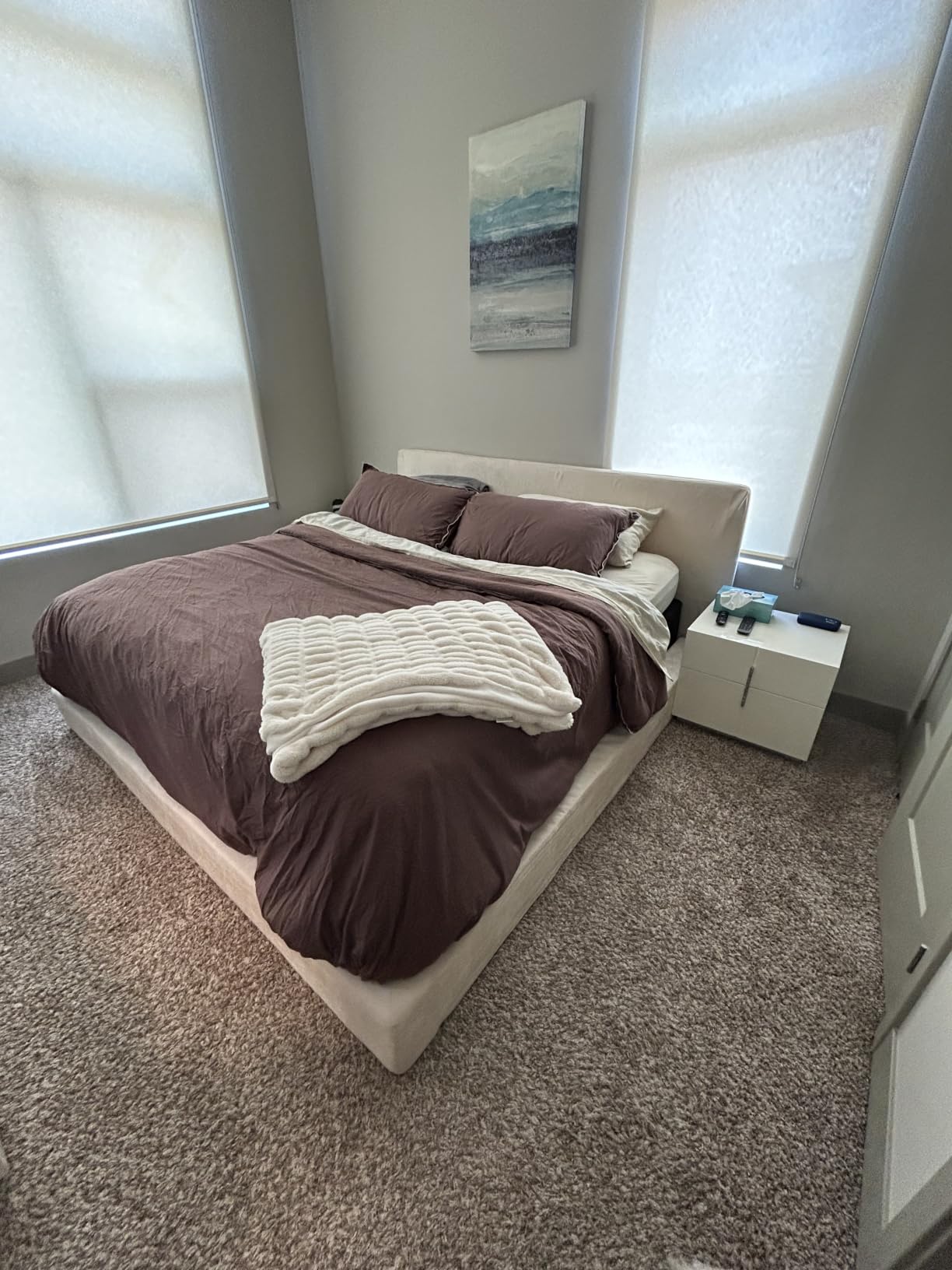 RECCI AirFrame King Size Upholstered Bed Frame with Plush Padded Headboard | Plush Padded Headboard, 360° Soft Foam Surround, Low Profile Cloud Bed Frame, No Box Spring Required, Easy Assembly customer photo 2