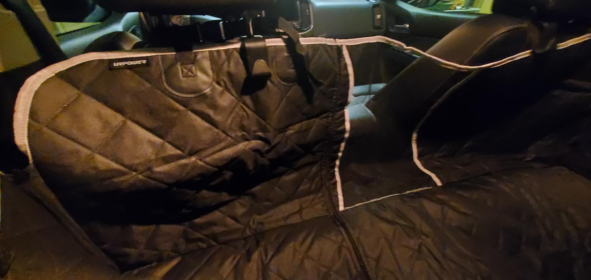 URPOWER 4 in 1 Dog Car Seat Cover for Back Seat, Waterproof Hammock | Mesh Window, Side Flaps, 600D Oxford, Scratch Resistant, Non-Slip, Easy Install, Machine Washable, Dog Seat Belt Included customer photo 2