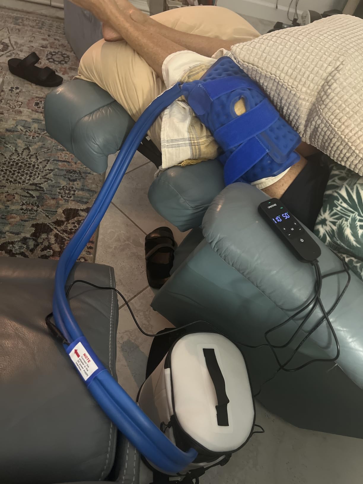 Cold Therapy Machine, Program Timer Ice Machine for Knee After Surgery, Portable Ice Therapy Machine with Quiet Pump, Large Cold Pad for Ankle, Arm Joints, Sports Injuries, Cryotherapy Pain Relief customer photo 2