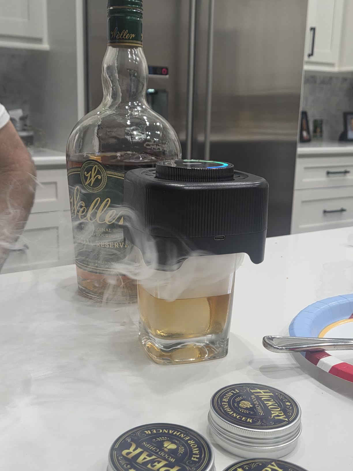 Electric Whiskey Smoker Kit Gift - 0-60s Adjustable Timer, No Butane Needed | Cocktail Bourbon Drink Smoker Infuser Kit Smoke Whisky Set with 6 Wood Chips Flavors, Birthday Gifts for Men, Dad, Husband customer photo 2