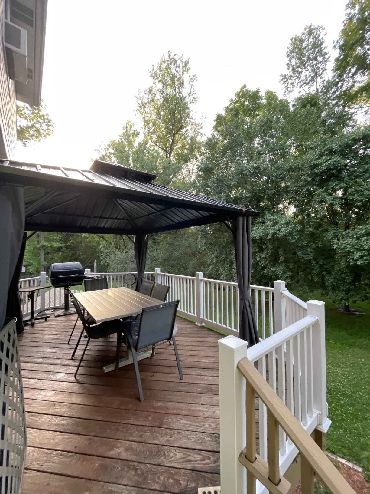 Aoxun Grill Hardtop Gazebo 5 x 8 FT, Outdoor Metal Hard Top Gazebo, Dark | Permanent BBQ Pavilion with Galvanized Steel Roof, Aluminum Pavilion with Shelves for Lawn, Garden, Patio, Backyard customer photo 1