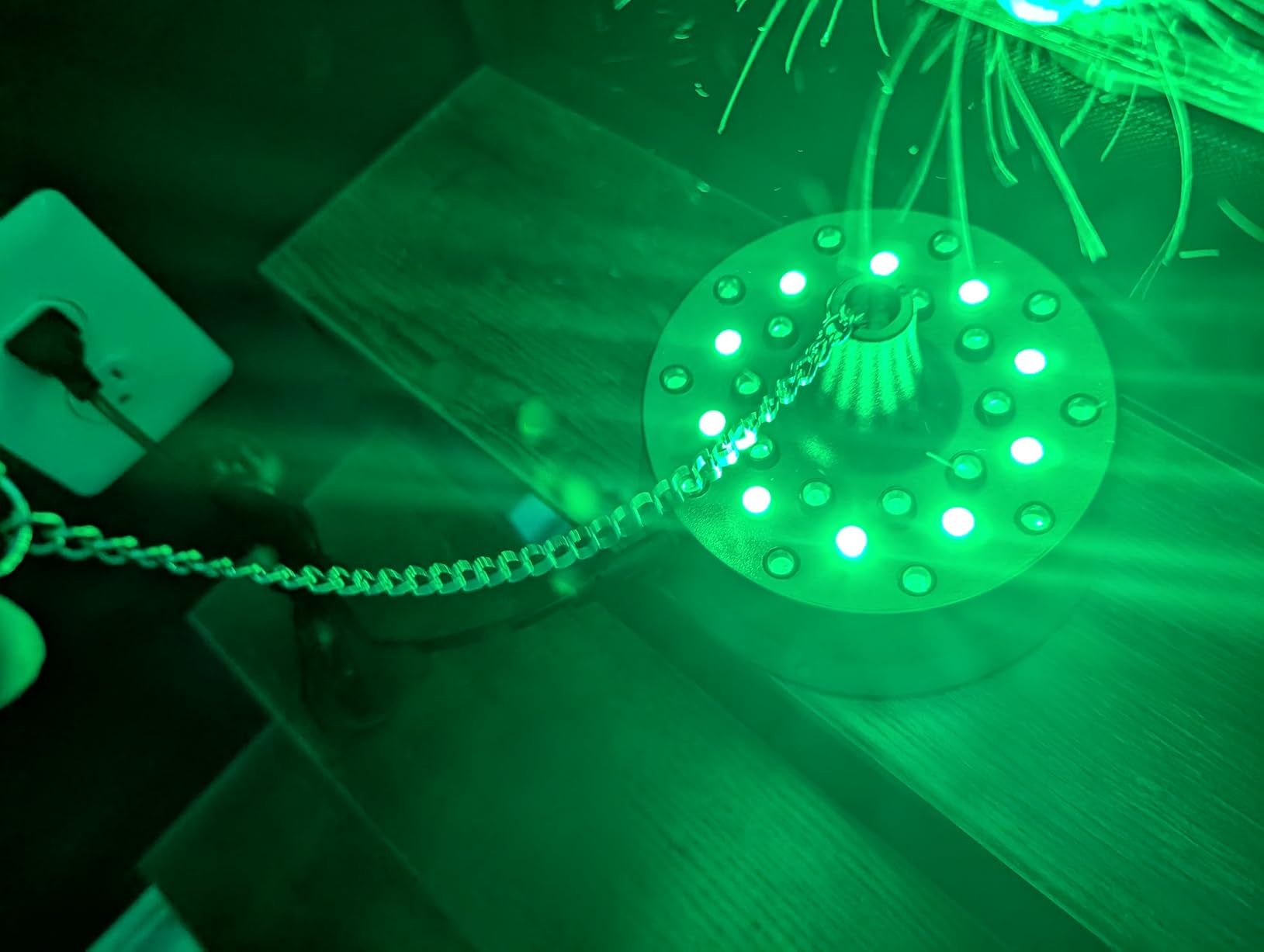 Disco Ball Motor with Light, 0/3/6/9/12/15 RPM Rotating Adjustable Speed | Spinner with Remote, 16ft Detachable Power Cable/Battery/USB-C Power Mode, Supports 4'' - 16'' Mirror Balls for Party Outdoor customer photo 1