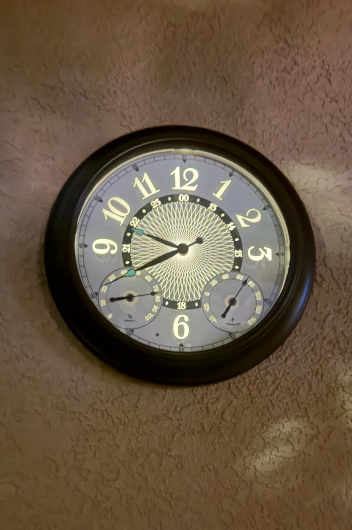 Pytha Sight 18 Inch Metal Illuminated Outdoor Clocks for Patio Waterproof | 18 Inch Large Outdoor Wall Clock Waterproof with Auto Light Smart Sensor,Thermometer & Hygrometer for Patio,Pool,Garden,Porch customer photo 1