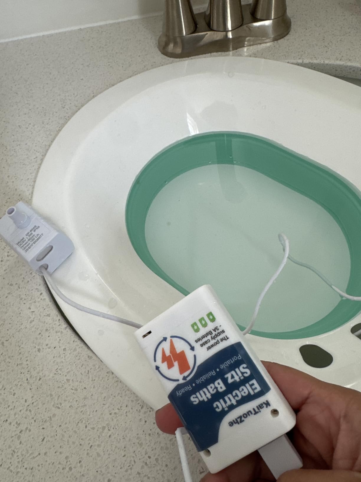 Electric Sitz Bath for Toilet Seat - Yoni Steam Seat - Portable Sitz Bath Tub for Hemorrhoids and Postpartum Care - Wide Seat - Deeper Bowl - Blue customer photo 2