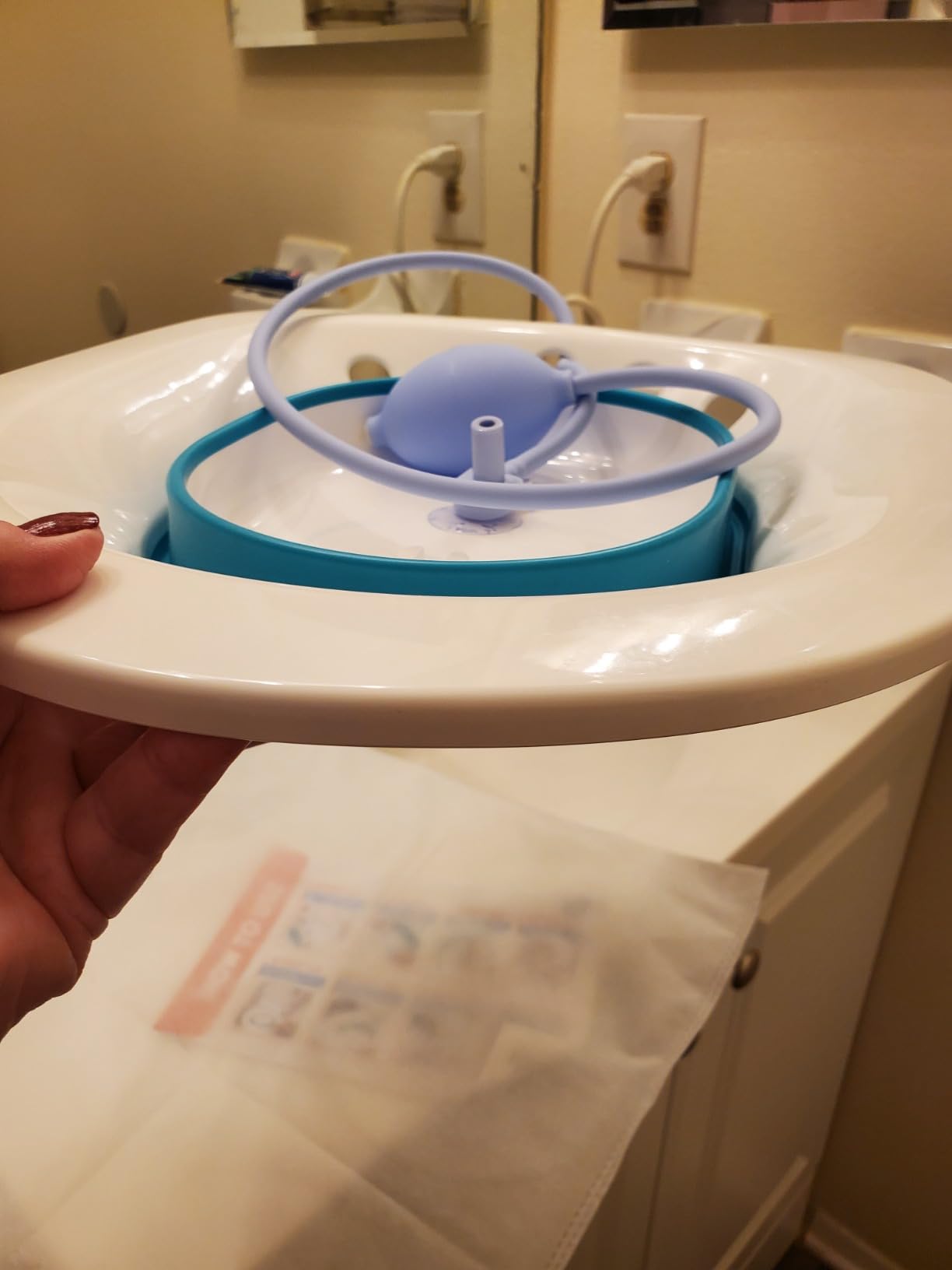 Electric Sitz Bath for Toilet Seat, Hemorrhoids and Postpartum Care - Yoni Steam Seat - Perineal Soaking, Collapsible, Wide Seat, Deeper Bowl - Use w/Sitz Bath Salt - Purple customer photo 2