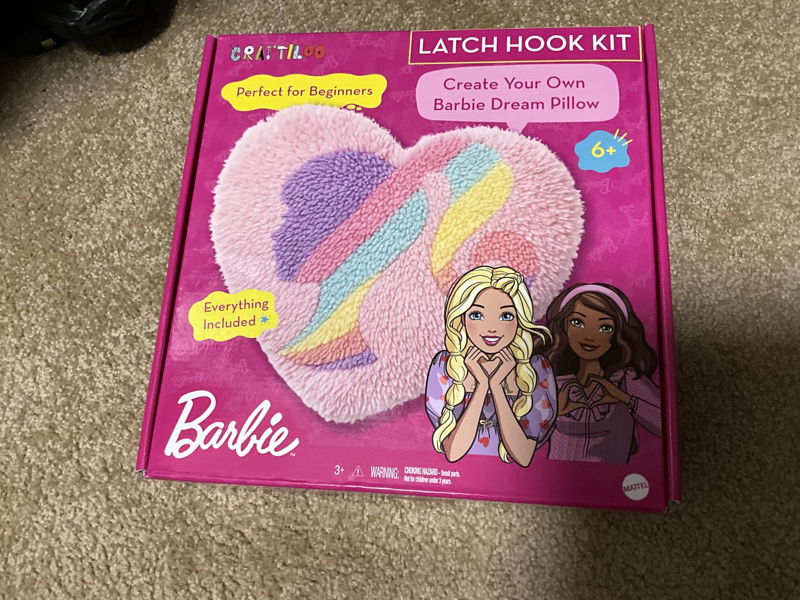 Barbie Latch Hook Kit for Kids Ages 6-12 - DIY Rug Pillow Craft customer photo 1