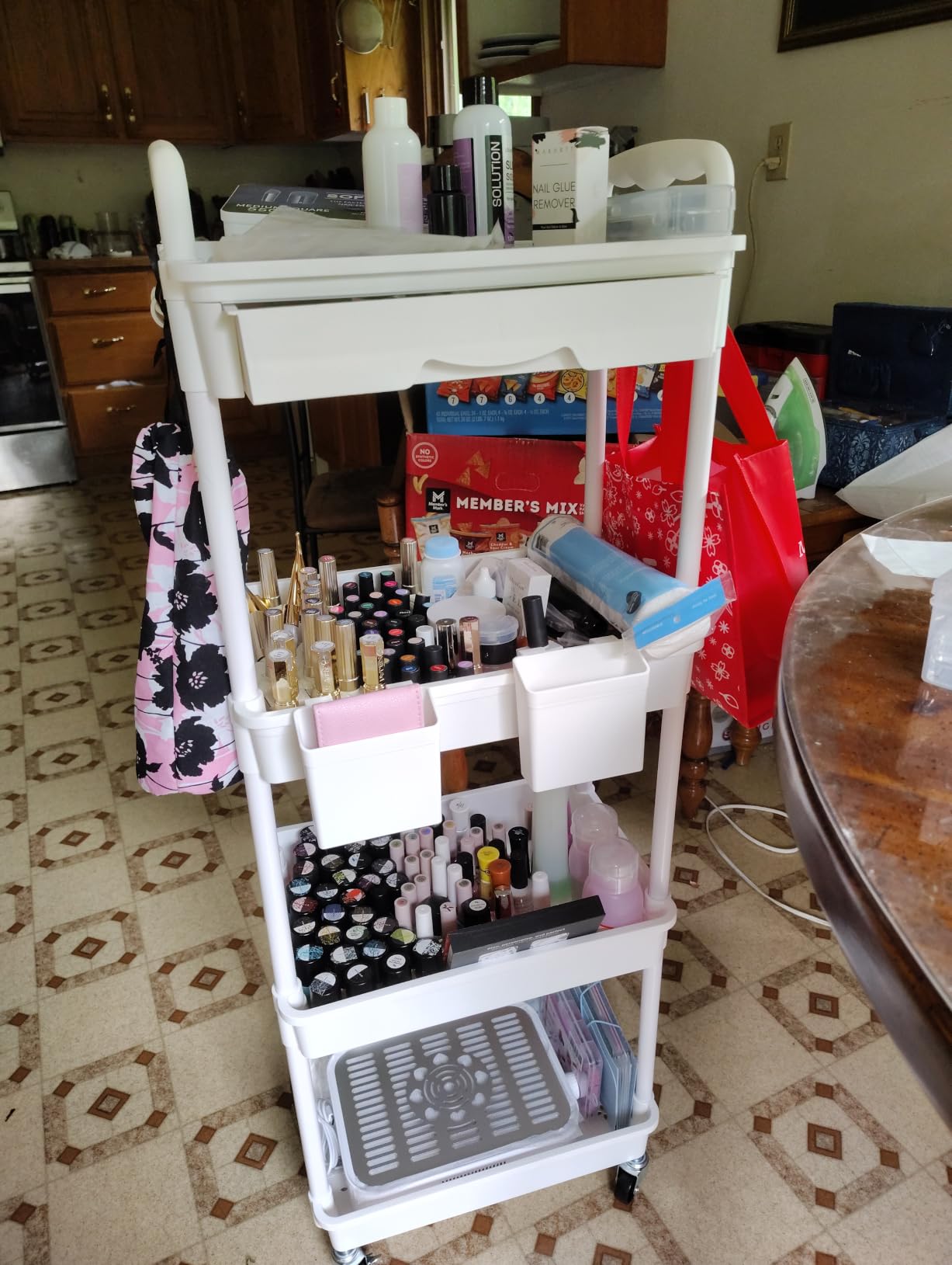 Goovilla Rolling Makeup Organizer Cart with Removable Drawer, 3 Tier White | Stable Floor Skincare Storage Cart for Vanity, Cosmetic Display, Nail Polish, Perfume, Hair Stuff, Beauty, Bathroom(Plastic) customer photo 1