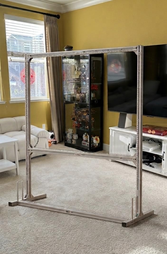 Lezbanz Rug Tufting Frame Kit with Aluminum Nails for Extra Firm Fixing, Tufting Cloth Stand, Adjustable Rug Tufting Frame for Rug Making, Suitable for Beginners & Lovers (66''H x 66''L) customer photo 1