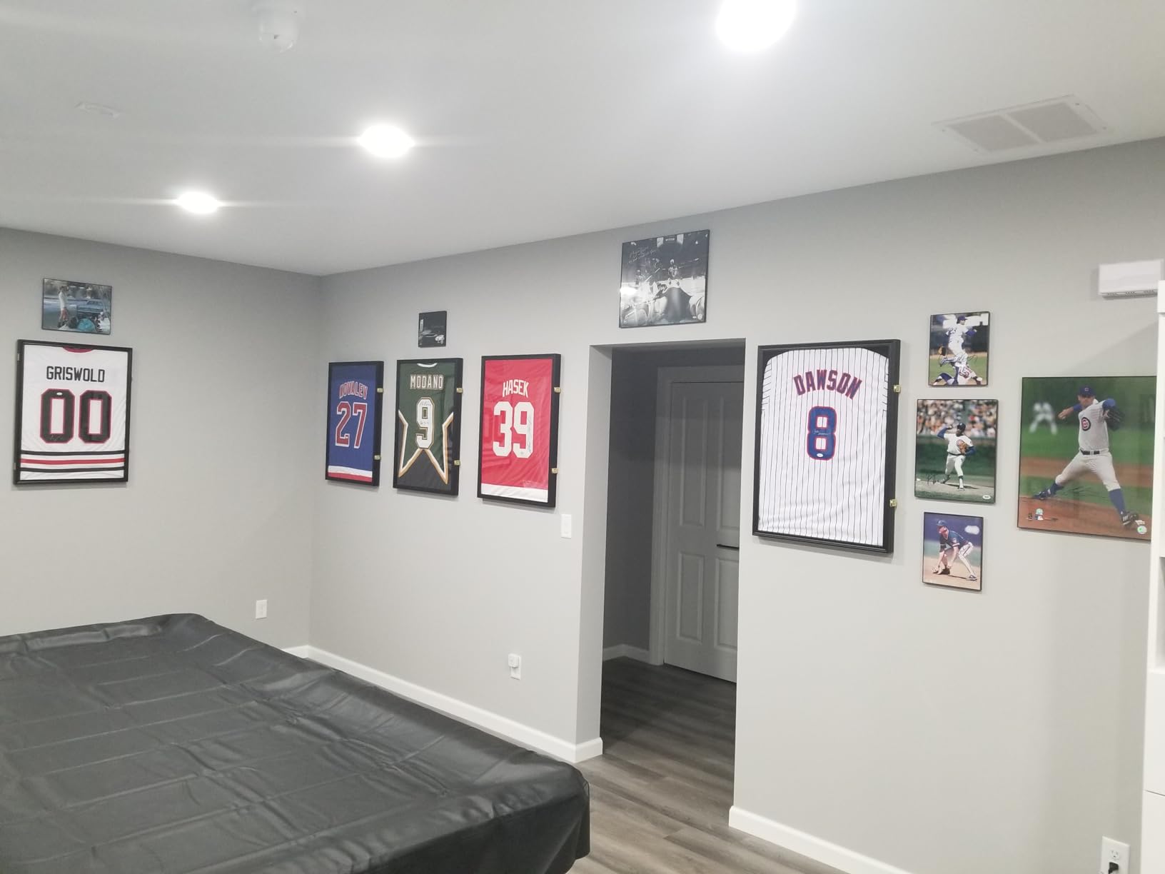 Pro Collector's Jersey Display Case Frame Shadow Box with 98% UV Protection for Baseball Basketball Football Soccer Hockey Sport Memorabilia T-Shirt and Uniform (Mahogany Finish Frame) customer photo 1