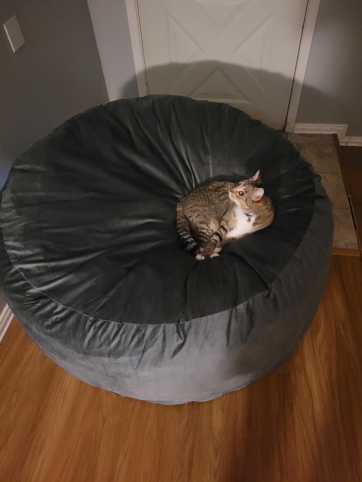 Bean Bag Chairs for Adults - Memory Foam Furniture BeanBag Chair - Kids/Teens Sofa with Soft Micro Fiber Cover - Round Fluffy Couch for Living Room Bedroom College Dorm, Navy customer photo 1