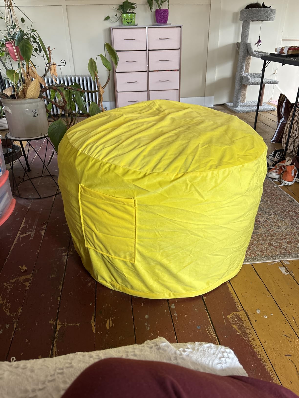 Bean Bag Chairs for Adults - Memory Foam Furniture BeanBag Chair - Kids/Teens Sofa with Soft Micro Fiber Cover - Round Fluffy Couch for Living Room Bedroom College Dorm, Navy customer photo 2