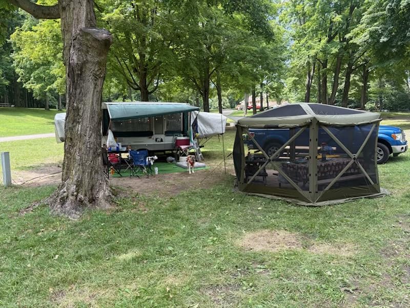 VEVOR Pop up Gazebo Screen Tent, 12 x 12 ft Large 6-Sided Camping Canopy Tent with Removable Top & Carry Bag, Quick-Set & Bite-Proof, Screen House Sun Shelter for 8-10 Persons Backyard Patio, Grey customer photo 2