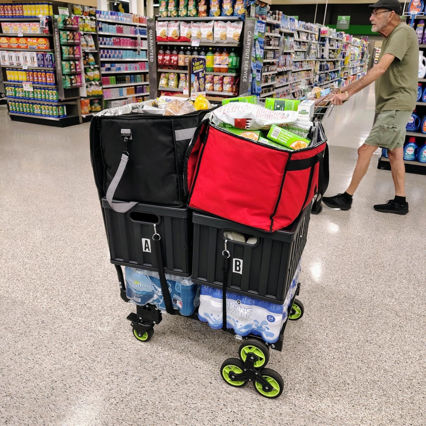 Upgraded 3 in 1 Convertible Folding Hand Truck with Brakes, Hand Truck Dolly Heavy Duty 660lbs Capacity, Stair Climbing Cart with Adjustable Shovel Board and Fixed Handle for Moving customer photo 2