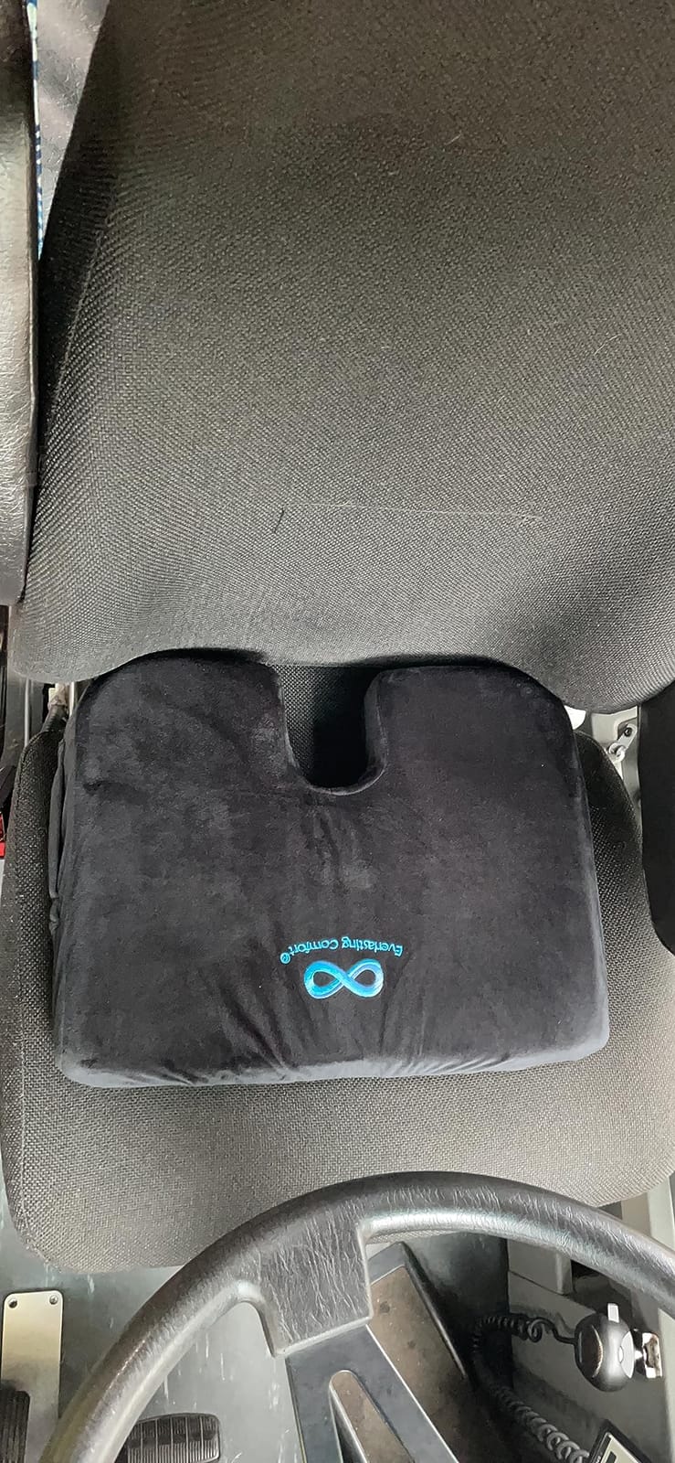 Everlasting Comfort Car Seat Cushion for Driving - Orthopedic Car Cushion for Office, Travel, Gaming Chair Memory Foam Driver Booster for Short People, Non-Slip, Washable Cover, Back & Sciatica Relief customer photo 2
