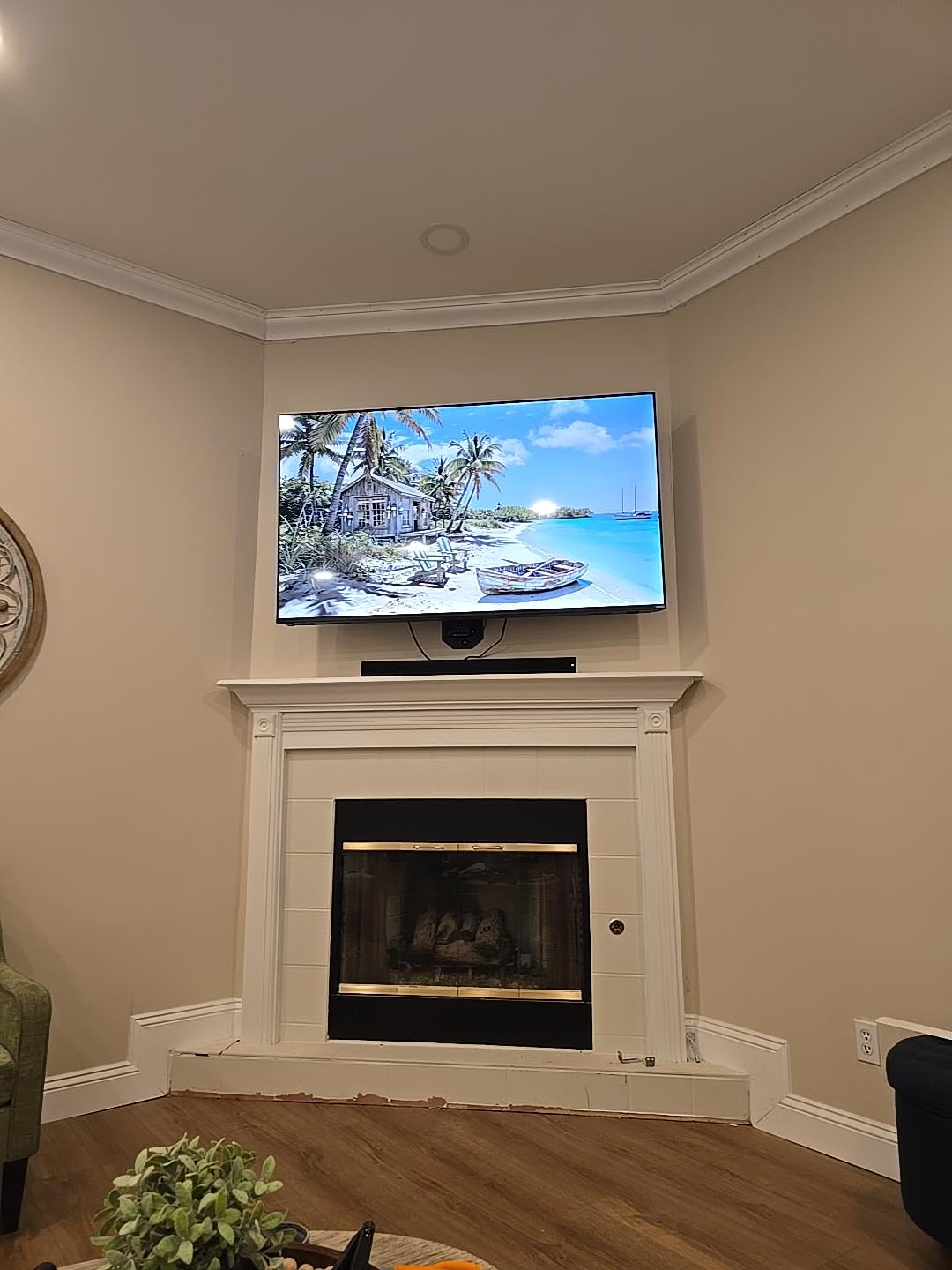 Motorized TV Mount with Remote for 32 to 85 inch Screen up to 88 lbs, Electric TV Mount Drop Down 17.7 inch Height-Adjustable on Fireplace, Max VESA 600x400mm, 8-16 inch Wood Stud/Brick/Concrete Wall customer photo 1