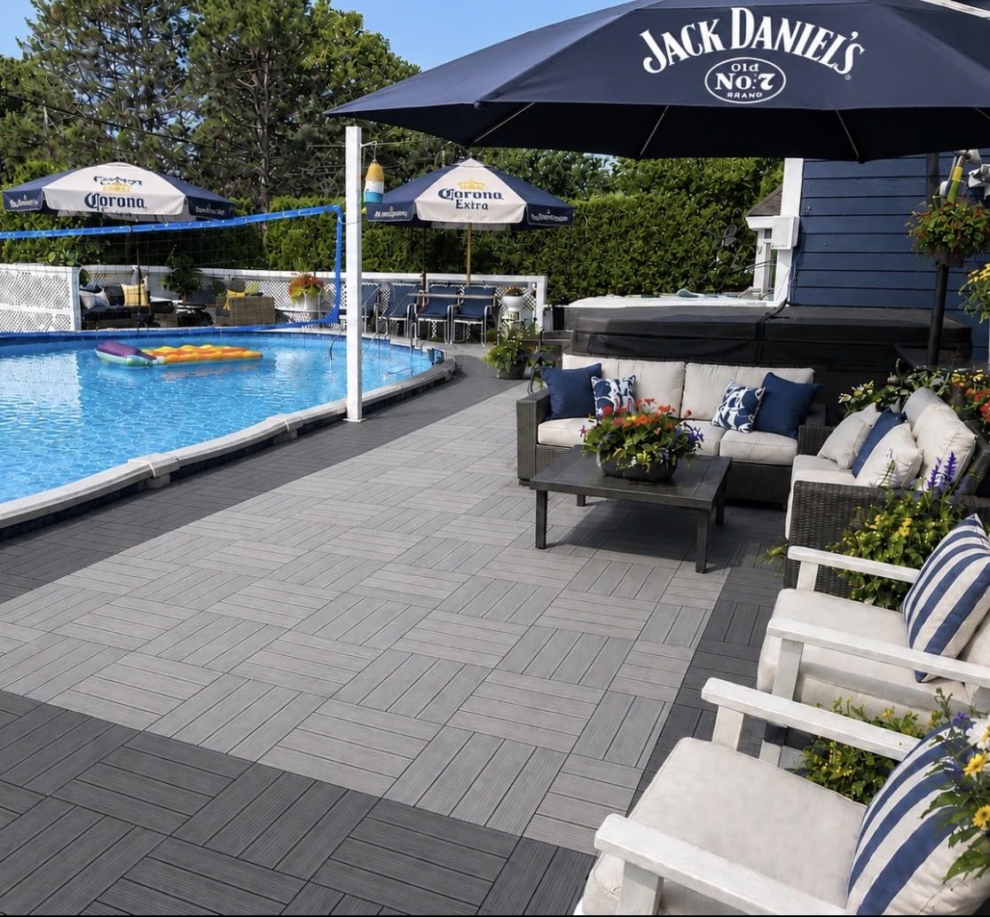 PrimeZone 36 PCS Plastic Interlocking Deck Tiles, 12
