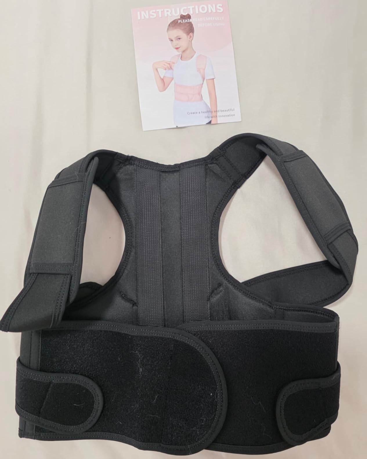 Back Posture Corrector for Kids Teenage Girls Boys Women - Adjustable Back Brace Straightener for Scoliosis Support, Hunchback Correction & Upper Back Pain Relief - Lightweight, Breathable & Comfortable for Daily Wear(Black L) customer photo 2