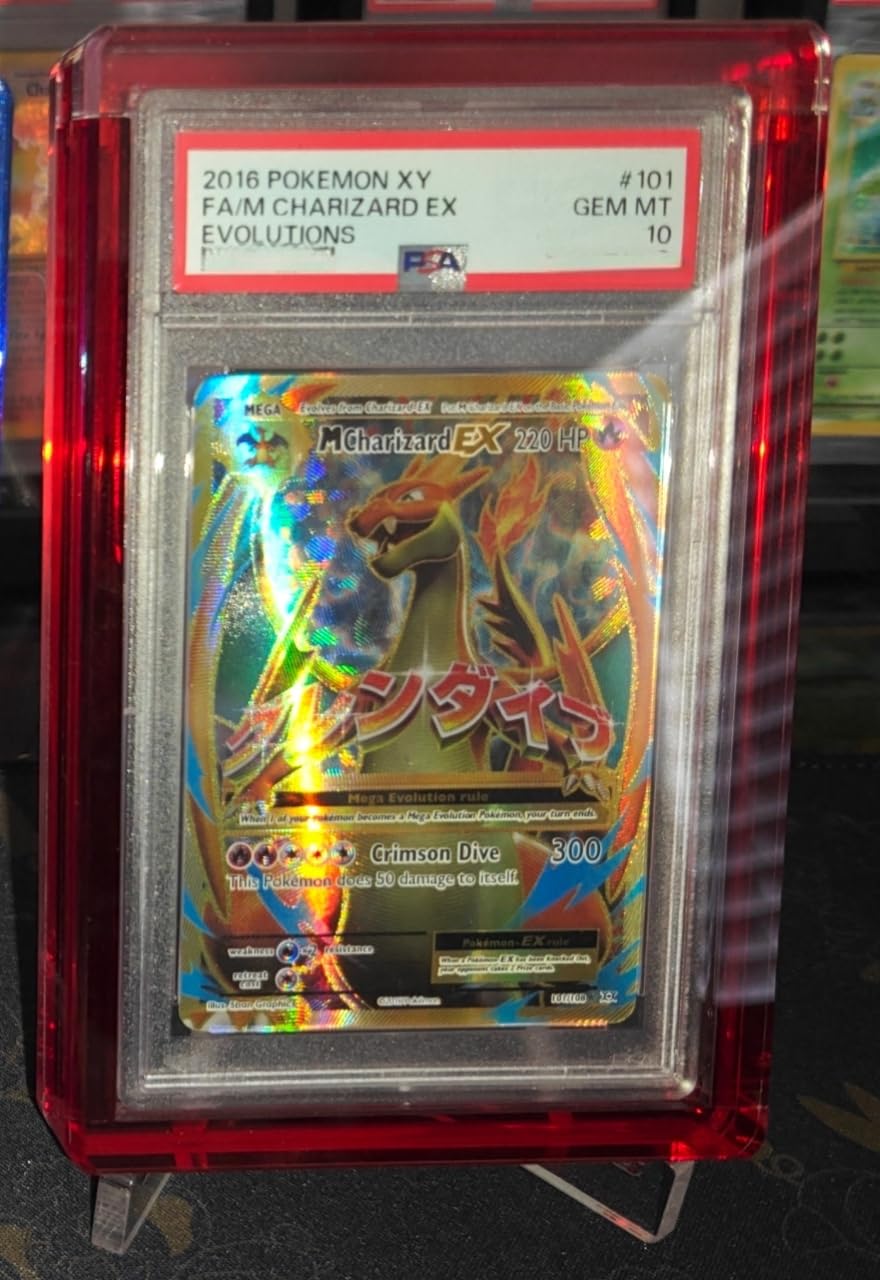 PSA Graded Card Display Acrylic Case for Standard PSA and CGC Slabs - Slab Case - PSA Card Case - Graded Card Display Case - Updated Dimensions - Stand Included (Clear Border) customer photo 2