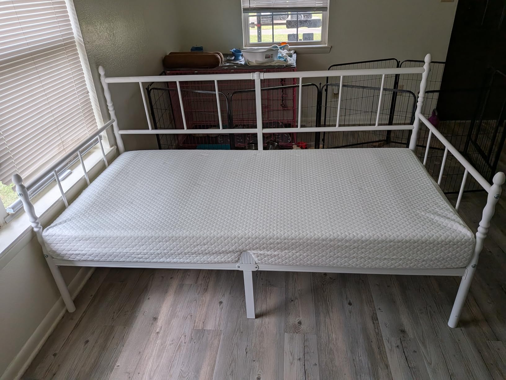 14 Inch Modern Twin Daybed, Metal Sofa Bed with Storage, Black | Heavy Duty Day Bed Frame with Headboard, Under-Bed Storage - No Box Spring, Perfect for Guest Rooms, Dorms & Small Spaces customer photo 2