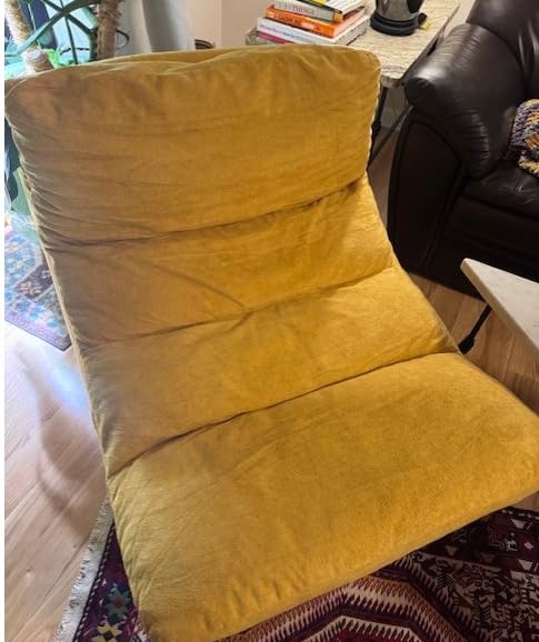 Comfy Reading Chair for Adults, Modular Sectional Sofa Bean Bag Chair, Cloud Boneless Couch Style with High Rebound Foam, Single Seat Compressible Sofa for Living Room & Bedroom, Yellow customer photo 1