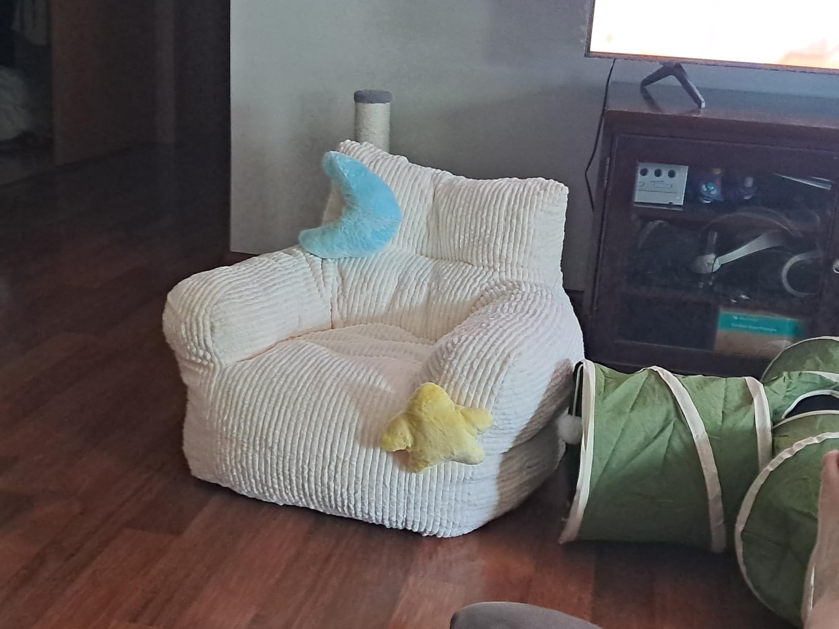 little dove Bean Bag Chairs for Kids, Comfy Bean Bag Chair with 2 Plush Toys, Toddler Chair with Pocket, Stuffed Lazy Sofa with Filler for Boys and Girls, Kids Chairs for Gaming, Reading, Beige customer photo 2