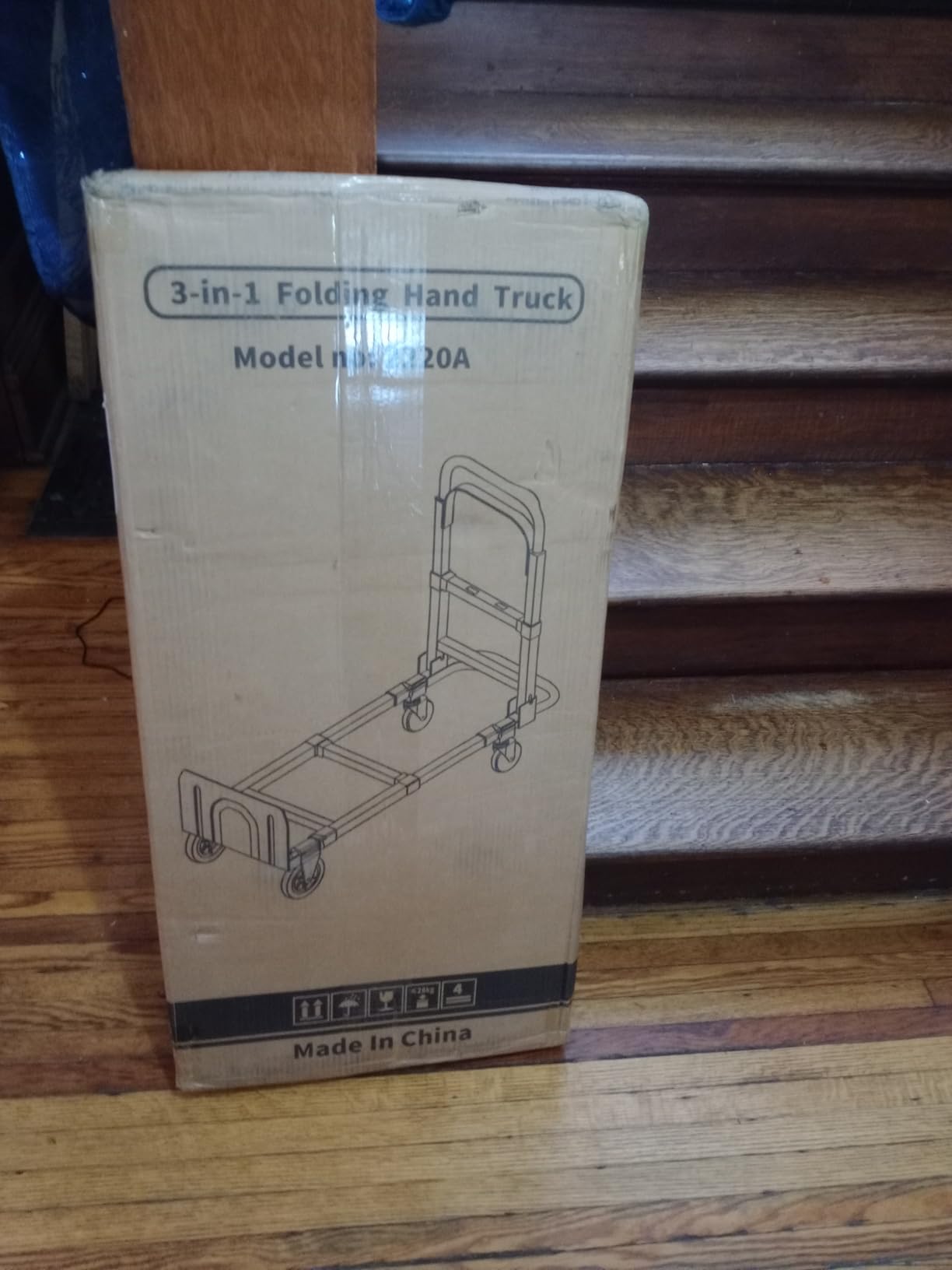 Red Convertible Hand Truck Dolly Cart with 4 Wheels Heavy Duty, 1000 Lbs Capacity, 2 Straps for Moving Furniture/Appliance/Carton/Warehouse/Office/Easy to Follow Video to Install customer photo 2