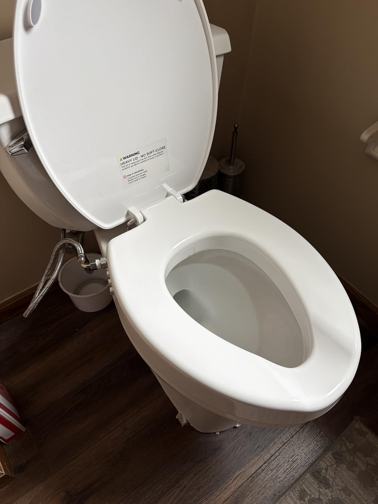 Clirass Raised Toilet Seat with Bidet Attachment, Elongated - Non-Electric Bidet with Dual Nozzles - Elevated Toilet Risers for Seniors & Limited Mobility - Easy Install & Clean customer photo 1