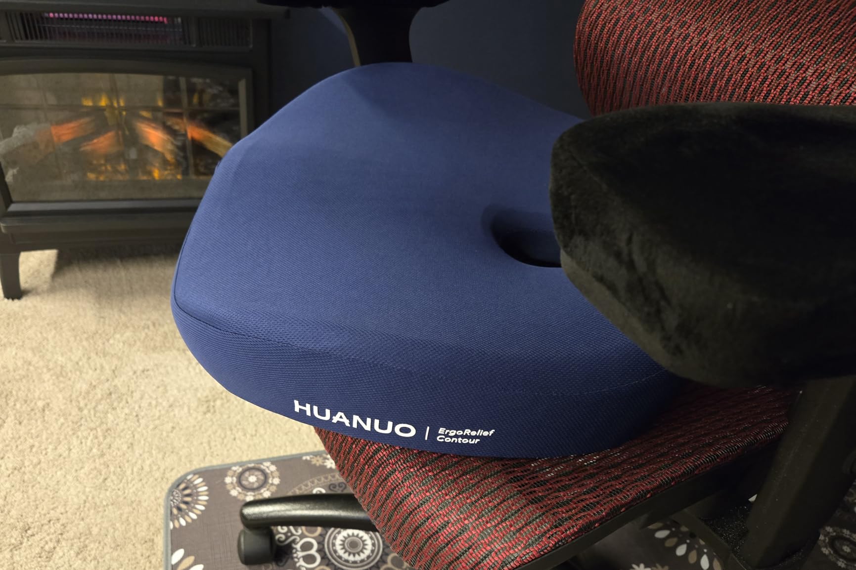 HUANUO Ergonomic Seat Cushion for Office Chair, Extra Large Car Seat Cushion, Tailbone and Back Support, Cooling Gel Enhanced, 4-Zone Pressure Relief Chair Cushions for Office, Car, Wheelchair customer photo 1
