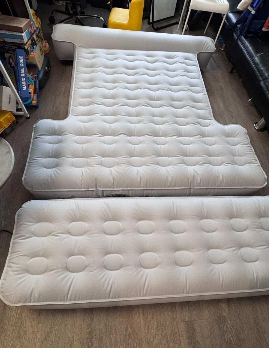 Comfortable Fabric Texture Truck Bed Mattress 5.5-5.8ft for Full-Size Pickup with Extender, Truck Bed Air Mattress Customized for Tundra/F150/Silverado/Ram1500, with Built-in Air Pump, Camping customer photo 2