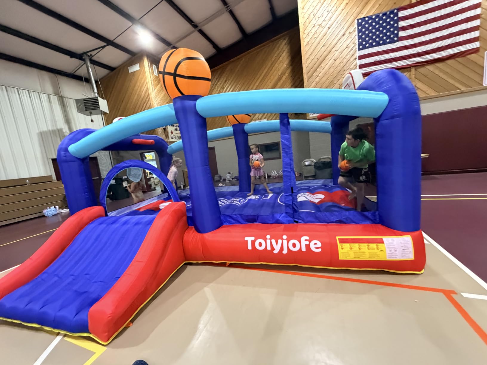 Bounce House for Big Kids Ages 8-12, Extra Large 16FT Inflatable Castle | Rainbow Bouncy House with Slide, Obstacle Play Area & Dual Hoops for Outdoor Backyard, Teen Birthday Party, 680W GFCI Blower customer photo 1