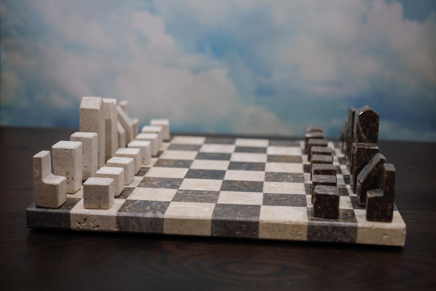Modern Chess Set - Handcrafted Borderless Marble Chess Board with Minimalist Geometric Pieces, Luxury Decorative Chess Game for Coffee Table, Home Décor & Gifts customer photo 2