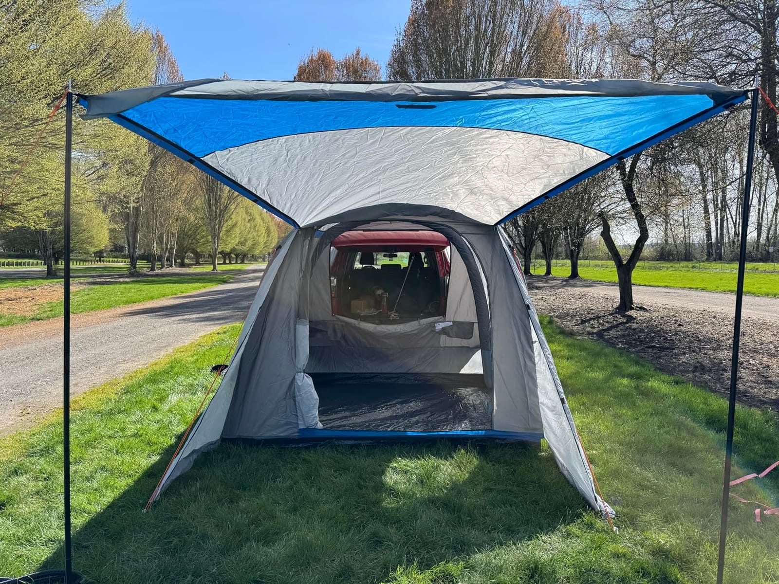 JOYTUTUS Inflatable SUV Tent with Pump 2.0, 30% More Space, Easy Set-up Car Tent for 6 Person Family Camping, Dual-Use for SUV or Ground Camping with 2 Awnings, Double Door, Fit for SUV Car Van customer photo 1